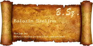Balozin Szelina névjegykártya